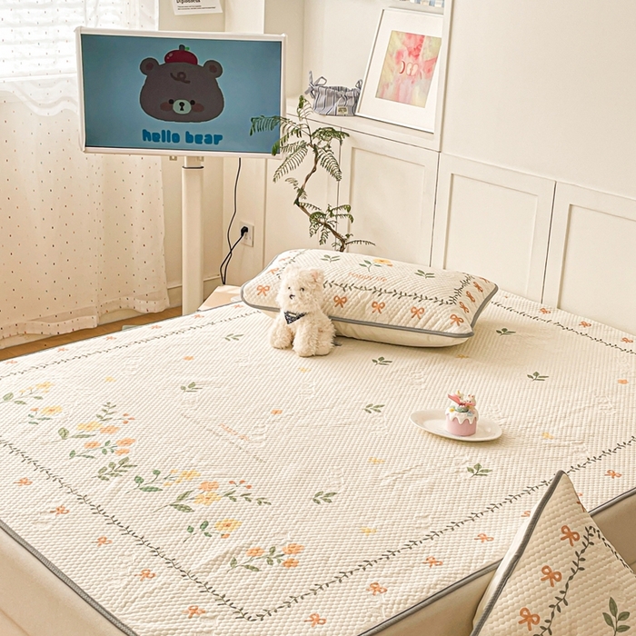 91家纺网 家纺一手货源 找家纺 川悦生活 2025新款大版冰豆豆凉豆豆凉席 春之少女