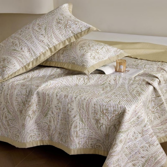 91家纺网 家纺一手货源 找家纺 黛舒家居2025新款天丝水洗印花夏被床盖三件套 莉格西塔