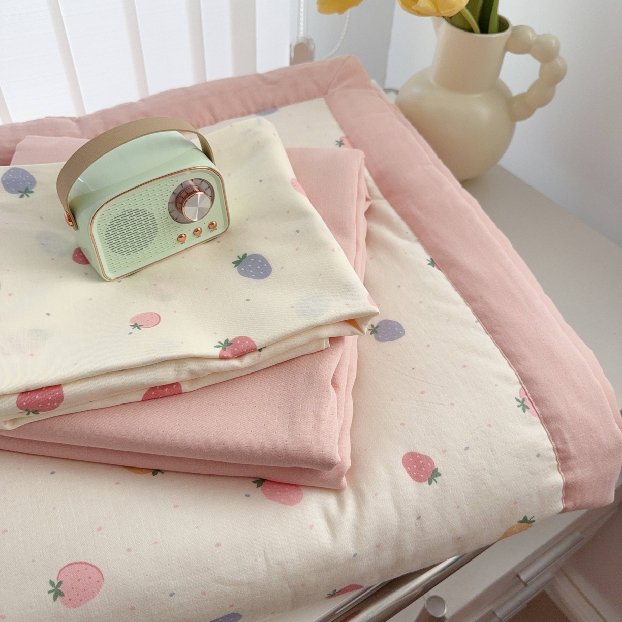 91家纺网 家纺一手货源 找家纺 （总）于果 2025新款全棉双层纱夏被四件套