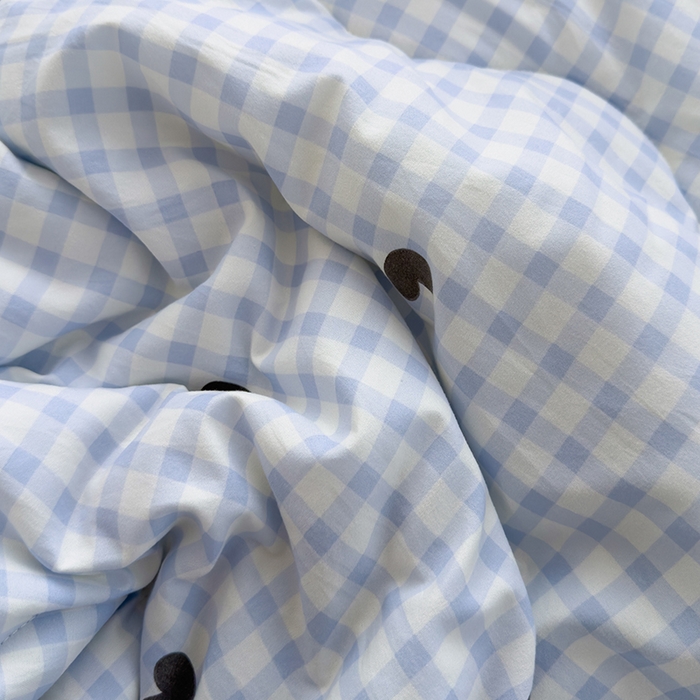 91家纺网 家纺一手货源 找家纺 美派工厂店2025新款水洗邹邹纱夏被 小幸运-蓝黑