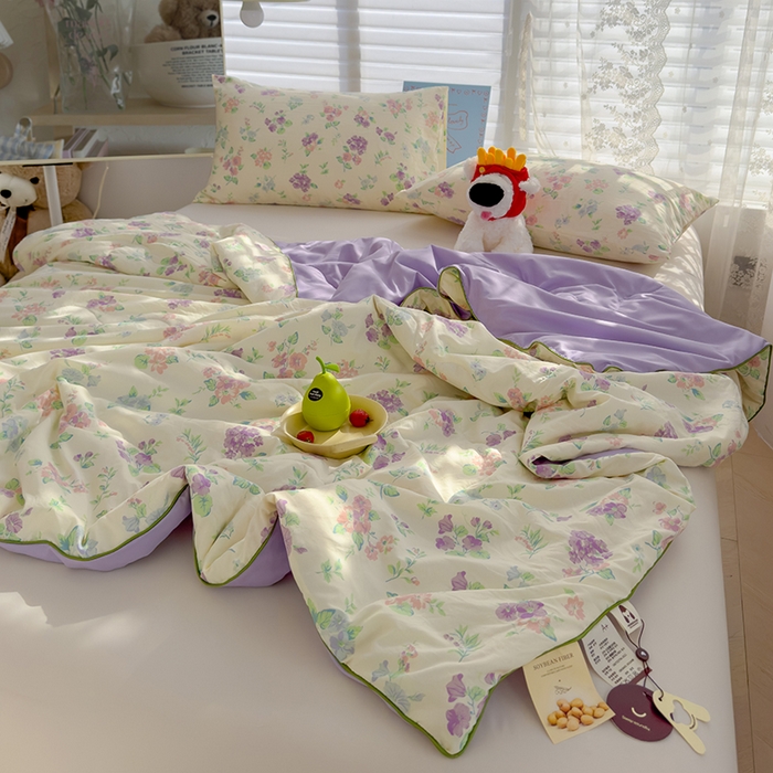 91家纺网 家纺一手货源 找家纺 美派工厂店2025新款水洗邹邹纱夏被 流心奶糕