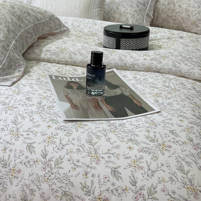 91家纺网 家纺一手货源 找家纺 莱豫2025新款50支莱赛尔天丝四件套 花黛米