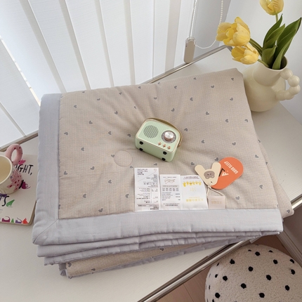 于果 2025新款全棉双层纱夏被四件套 简单爱