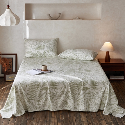 千朵森2025新款A类全棉老粗布床单三件套 时节