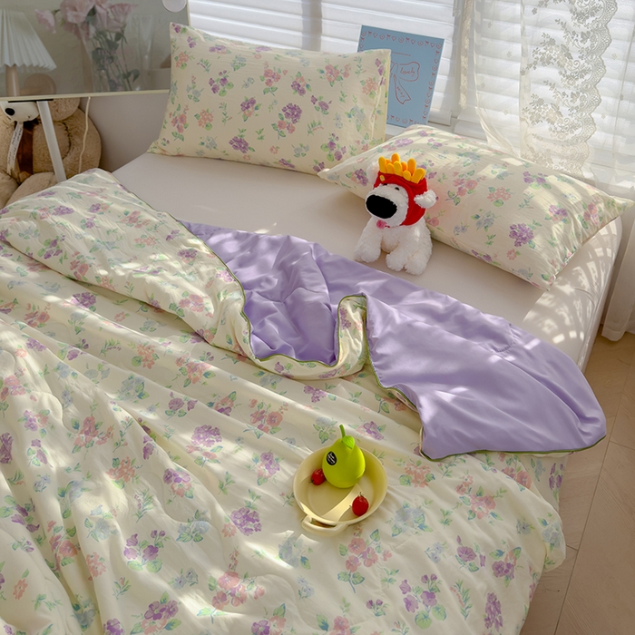 91家纺网 家纺一手货源 找家纺 美派工厂店2025新款水洗邹邹纱夏被 流心奶糕