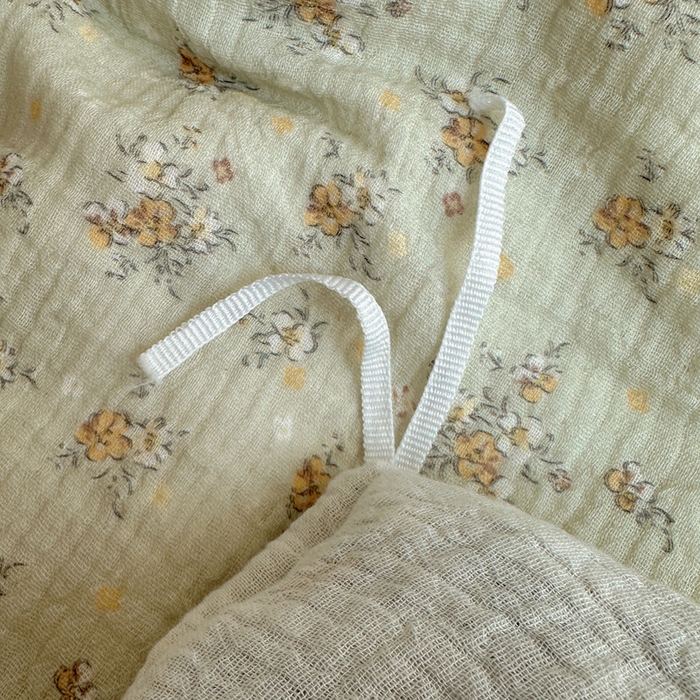 91家纺网 家纺一手货源 找家纺 2025新韩版花边全棉双层皱皱纱布四件套 花仙子