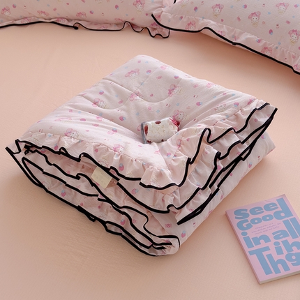 慕尚 2025新款云感棉花边夏凉被空调被 草莓美乐蒂