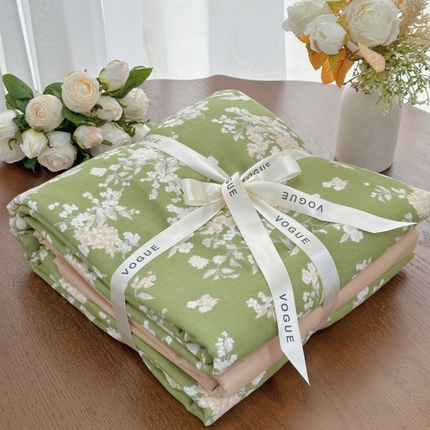 91家纺网 家纺一手货源 找家纺 （总）黛馨  2025新款全棉A类小清新双层纱四件套