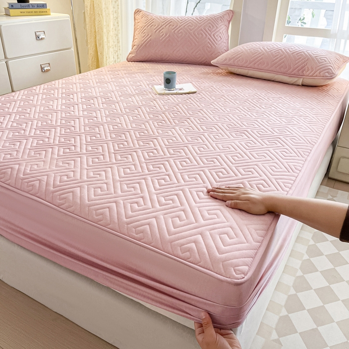 91家纺网 家纺一手货源 找家纺 （总）卡伦家纺 2025新款水洗棉磨毛防水夹棉床笠