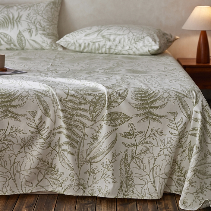 91家纺网 家纺一手货源 找家纺 千朵森2025新款A类全棉老粗布床单三件套 时节