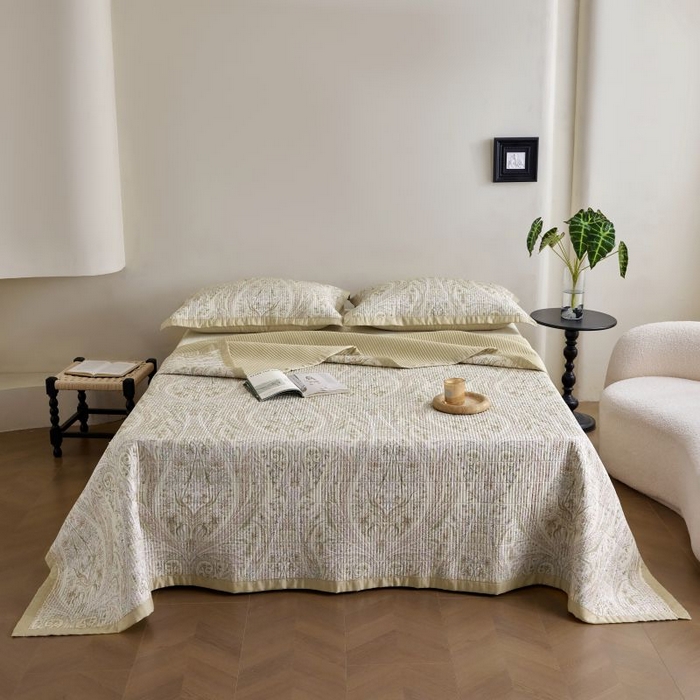 91家纺网 家纺一手货源 找家纺 黛舒家居2025新款天丝水洗印花夏被床盖三件套 莉格西塔