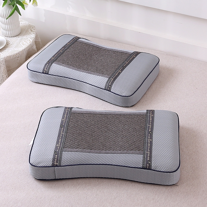 91家纺网 家纺一手货源 找家纺 纽乐家纺 2025夏季夏凉凉席枕芯冰丝冰藤护颈椎记忆棉枕头助睡眠冰藤枕头枕芯 冰丝冰藤记忆枕-浅灰 35x55cm/只