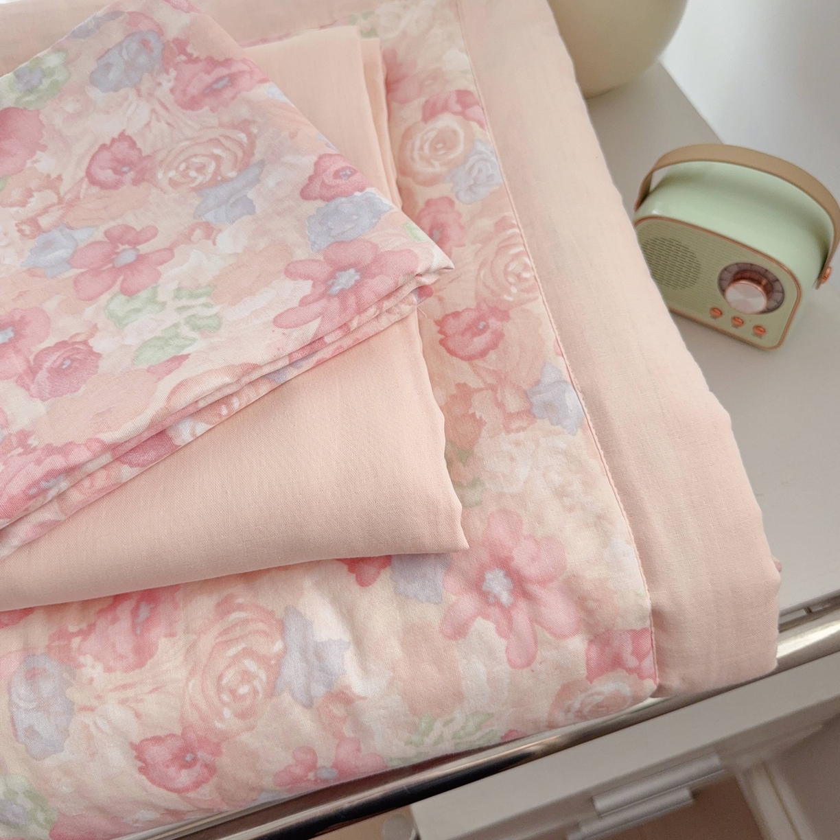 91家纺网 家纺一手货源 找家纺 于果 2025新款全棉双层纱夏被四件套 花汀