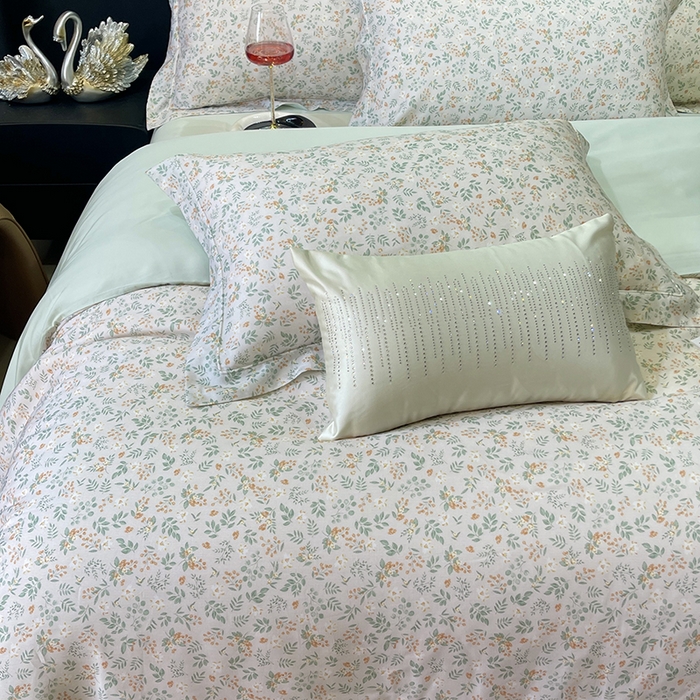 91家纺网 家纺一手货源 找家纺 莱豫2025新款50支莱赛尔天丝四件套 春风十里