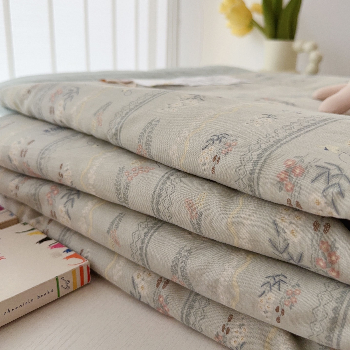 91家纺网 家纺一手货源 找家纺 于果 2025新款全棉双层纱夏被四件套 惜梦