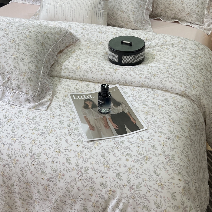 91家纺网 家纺一手货源 找家纺 莱豫2025新款50支莱赛尔天丝四件套 花黛米