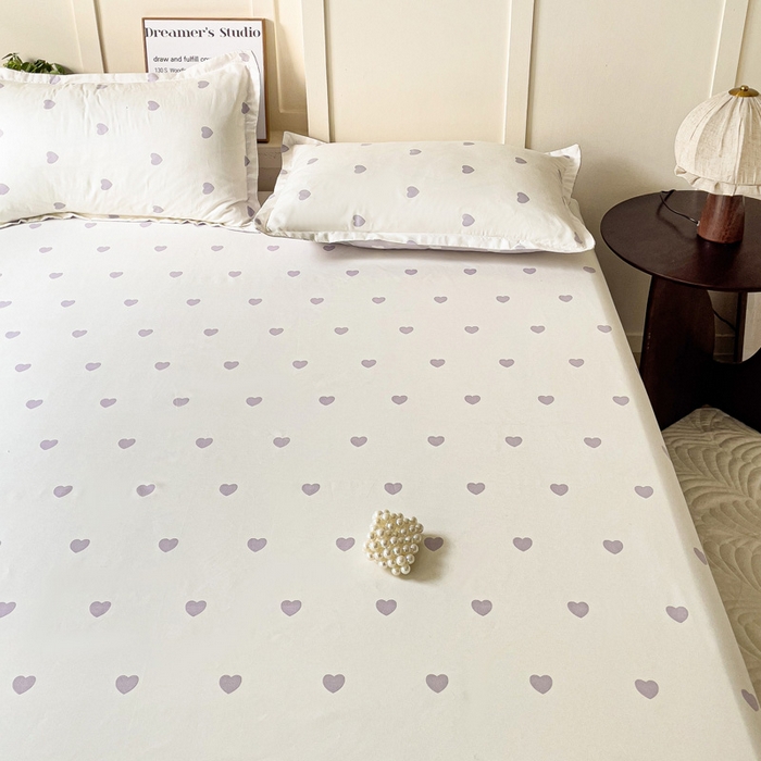 91家纺网 家纺一手货源 找家纺 朵朵家纺 2025新款亲肤棉芦荟棉床笠单床笠，磨毛床笠，印花床笠（可定制尺寸 ） 爱心灰
