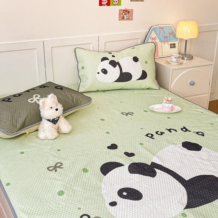 91家纺网 家纺一手货源 找家纺 川悦生活 2025新款大版冰豆豆凉豆豆凉席 礼物小熊猫