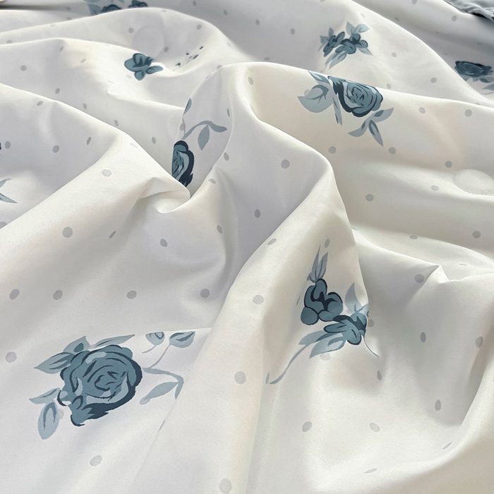 91家纺网 家纺一手货源 找家纺 找底底家纺 2025新款60S水洗天丝夏被夏凉被空调被床裙四件套 蓝色妖姬