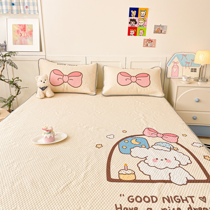 91家纺网 家纺一手货源 找家纺 川悦生活 2025新款大版冰豆豆凉豆豆凉席 奶糕作坊