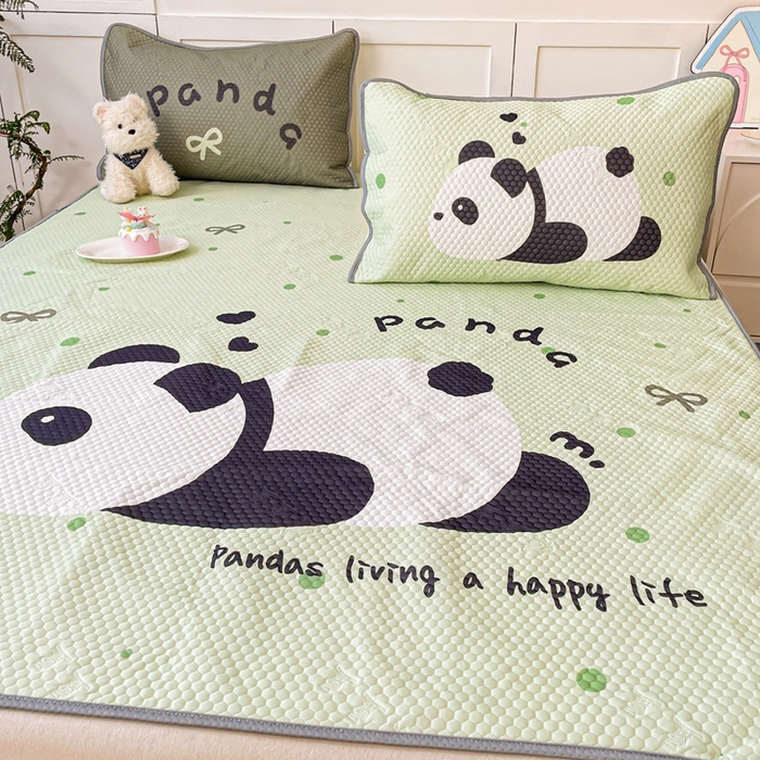 91家纺网 家纺一手货源 找家纺 川悦生活 2025新款大版冰豆豆凉豆豆凉席 礼物小熊猫