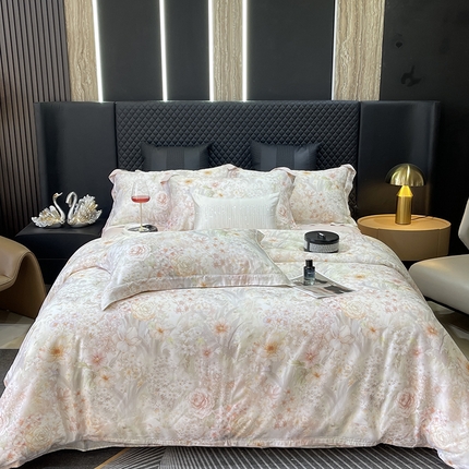 莱豫2025新款50支莱赛尔天丝四件套 花漾情玉