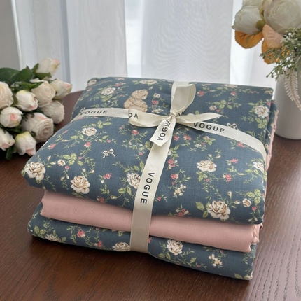 （总）黛馨  2025新款全棉A类小清新双层纱四件套