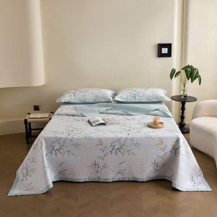 91家纺网 家纺一手货源 找家纺 黛舒家居2025新款天丝水洗印花夏被床盖三件套 春晓与梦