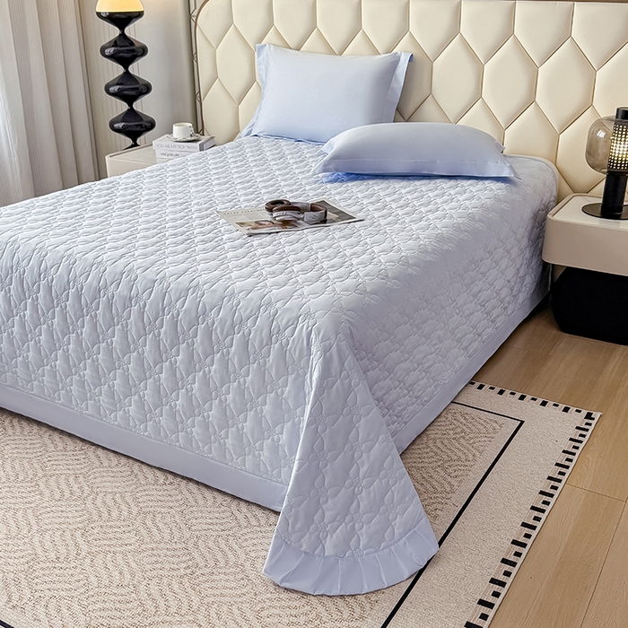 91家纺网 家纺一手货源 找家纺 金喜 2025新款高端100支全棉蚕丝床盖豆邦纤维蚕丝床盖三件套-蝶恋花系列 蝶恋花-铃兰