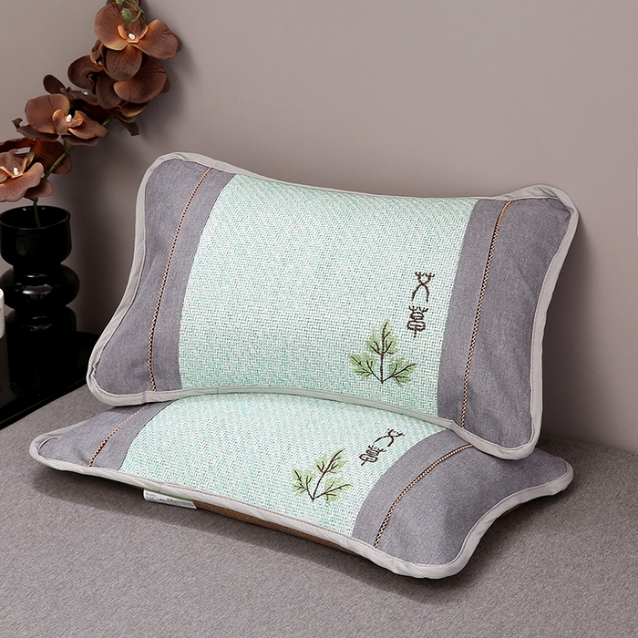 91家纺网 家纺一手货源 找家纺 （总）纽乐家纺 2025新款夏凉凉感艾草花茶香冰藤枕芯茉莉花助睡眠枕头枕芯