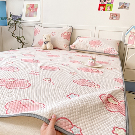 川悦生活 2025新款大版冰豆豆凉豆豆凉席 粉星星