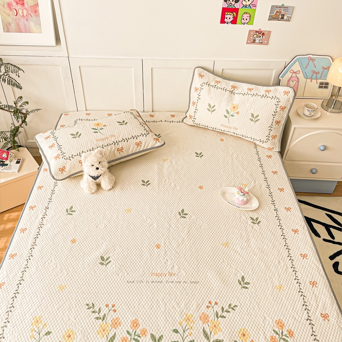 91家纺网 家纺一手货源 找家纺 川悦生活 2025新款大版冰豆豆凉豆豆凉席 春之少女