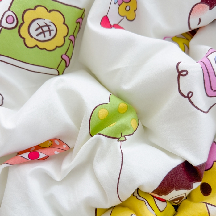 91家纺网 家纺一手货源 找家纺 美派工厂店2025新款水洗邹邹纱夏被 木马小新