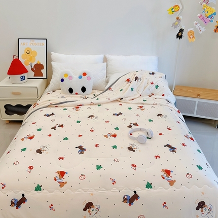 91家纺网 家纺一手货源 找家纺 （总）兜米  2025夏季A类针织棉夏凉被小清新卡通双面针织棉空调被子被芯