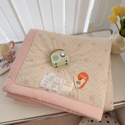 于果 2025新款全棉双层纱夏被四件套 奶油派