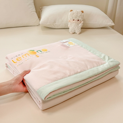 帕芬鸟家纺 2025新款柠檬夏被 柠檬-粉