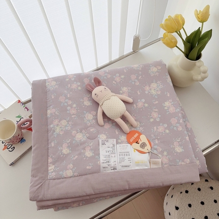 91家纺网 家纺一手货源 找家纺 （总）于果 2025新款全棉双层纱夏被四件套