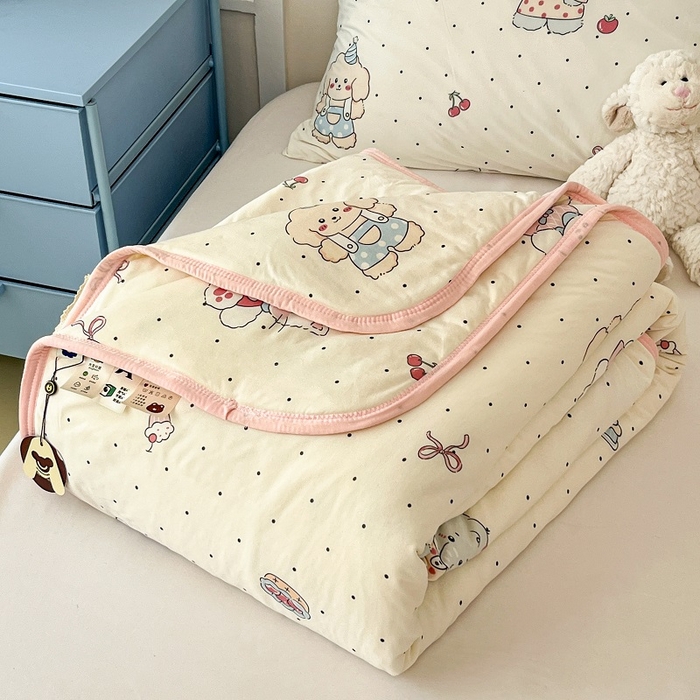 91家纺网 家纺一手货源 找家纺 葡萄家 2025新款A类母婴级大豆纤维牛奶丝针织棉夏凉被空调被-系列二 生日派对