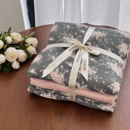 91家纺网 家纺一手货源 找家纺 （总）黛馨  2025新款全棉A类小清新双层纱四件套