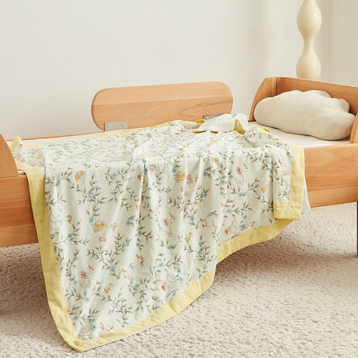 91家纺网 家纺一手货源 找家纺 嗨生活 2025年新品天竹系列A类竹纤维四层纱儿童盖毯 幼儿园夏被夏凉被空调被 郊游鸭