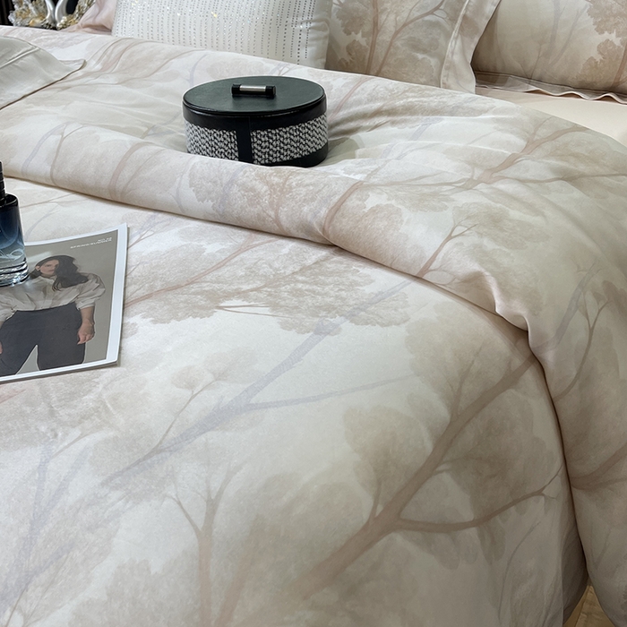 91家纺网 家纺一手货源 找家纺 莱豫2025新款50支莱赛尔天丝四件套 扶光