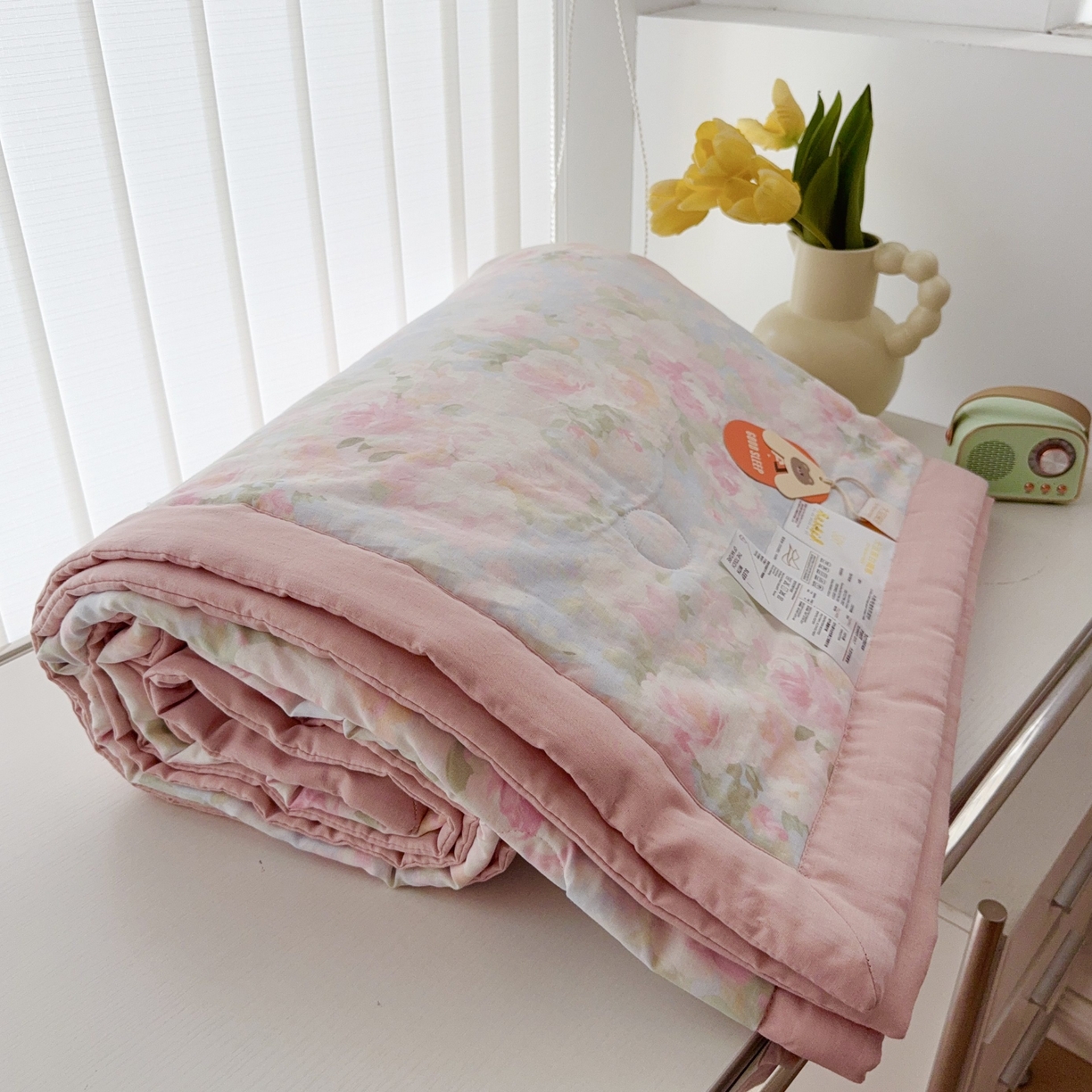 91家纺网 家纺一手货源 找家纺 于果 2025新款全棉双层纱夏被四件套 黎明心境