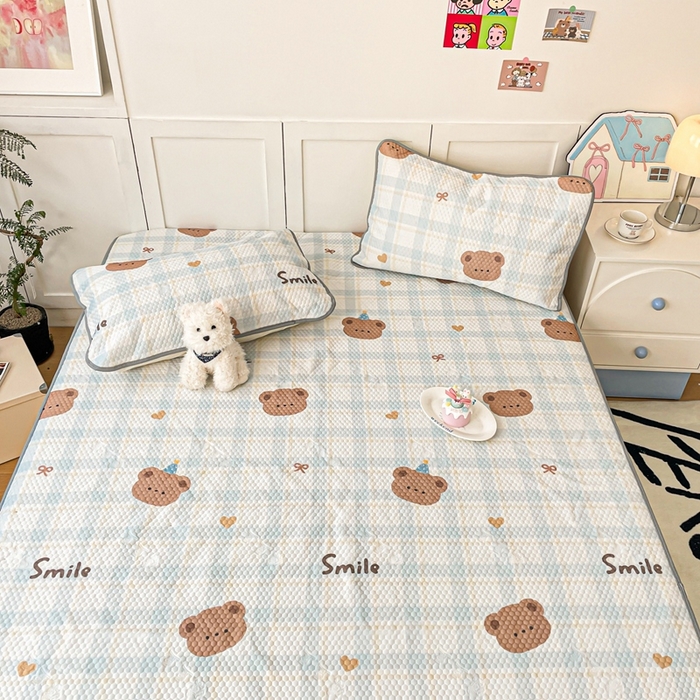 91家纺网 家纺一手货源 找家纺 川悦生活 2025新款大版冰豆豆凉豆豆凉席 格拉熊