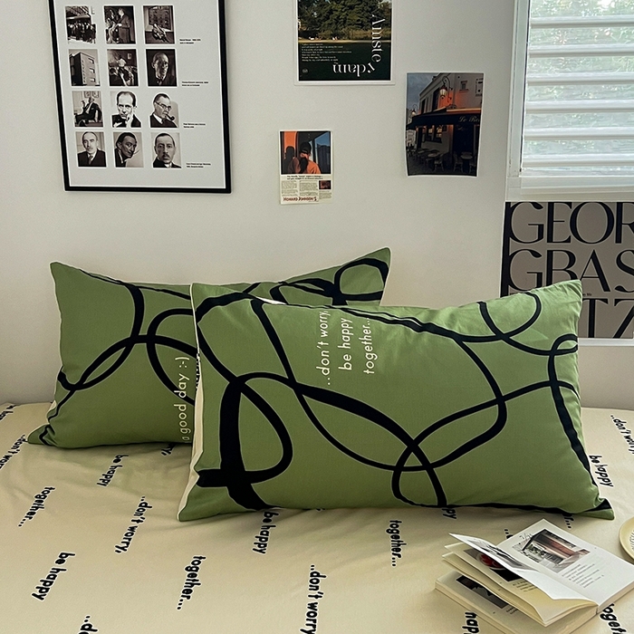 91家纺网 家纺一手货源 找家纺 吉象2025新款全棉印花北欧极简四件套系列 极简