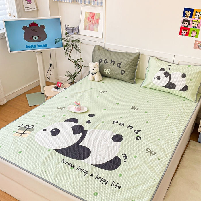 91家纺网 家纺一手货源 找家纺 川悦生活 2025新款大版冰豆豆凉豆豆凉席 礼物小熊猫