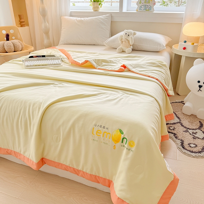 91家纺网 家纺一手货源 找家纺 （总）帕芬鸟家纺 2025新款柠檬夏被