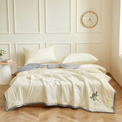 91家纺网 家纺一手货源 找家纺 （总）欧雅搁家纺 2025新款纯色艾草驱蚊夏凉被