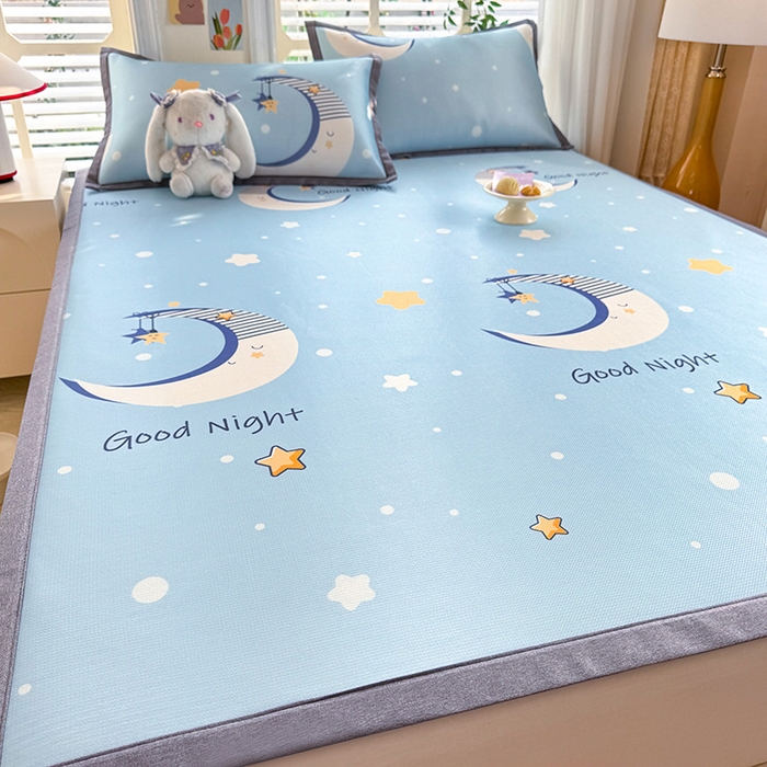 91家纺网 家纺一手货源 找家纺 518家纺 2026新款亲肤舒适A类碳光冰丝抗菌凉席【提供买家秀】席子【提供买家秀】-床笠款 星月物语