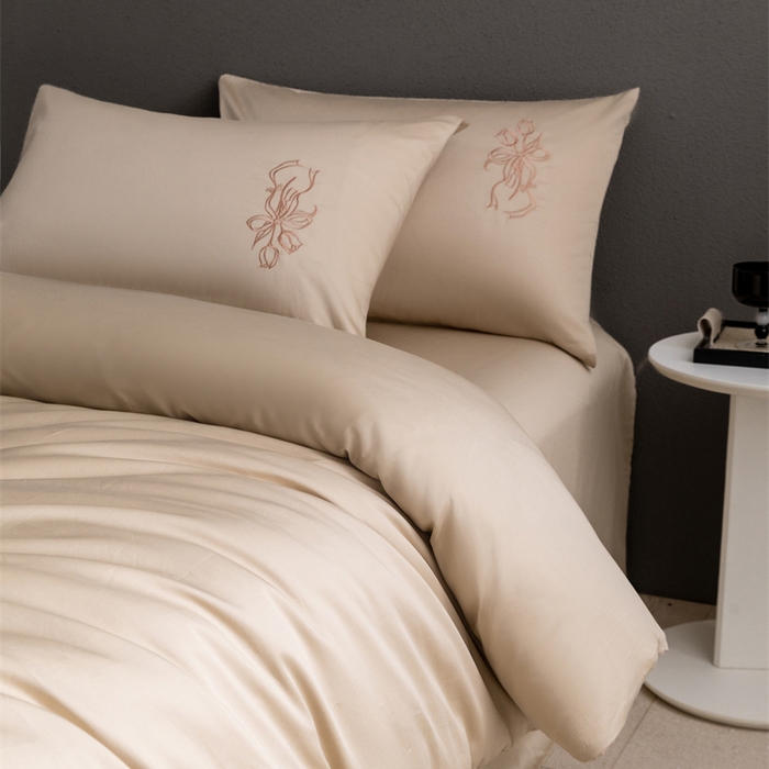 91家纺网 家纺一手货源 找家纺 2025新款50S100支全棉四件套单品系列-四件套 卡其色