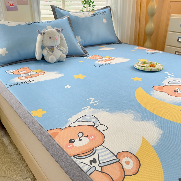 91家纺网 家纺一手货源 找家纺 518家纺 2026新款亲肤舒适A类碳光冰丝抗菌凉席【提供买家秀】席子【提供买家秀】-床笠款 晚安